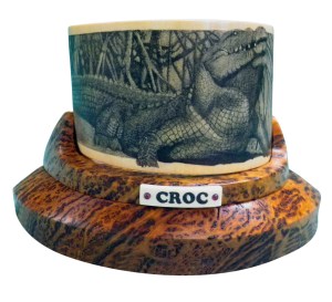Croc Crocodile Scrimshaw