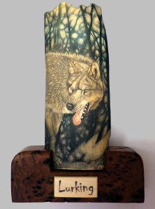 Lurking Wolf Scrimshaw