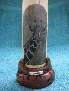 Giraffe Scrimshaw Finished