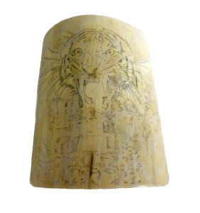 Mammoth Ivory With Tiger Outline Carved