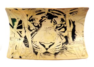 Bamboo Tiger Scrimshaw With Black Areas Added