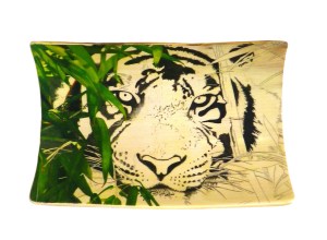 Bamboo Tiger Scrimshaw All Bamboo Leaves On Left Added