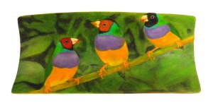 Finches Scrimshaw With Bodies and Perch Finished