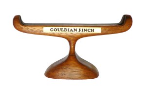 Gouldian Finches Scrimshaw Stand Finished