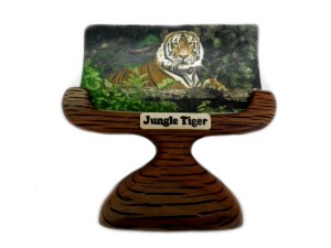 Jungle Tiger Finished Scrimshaw and Stand