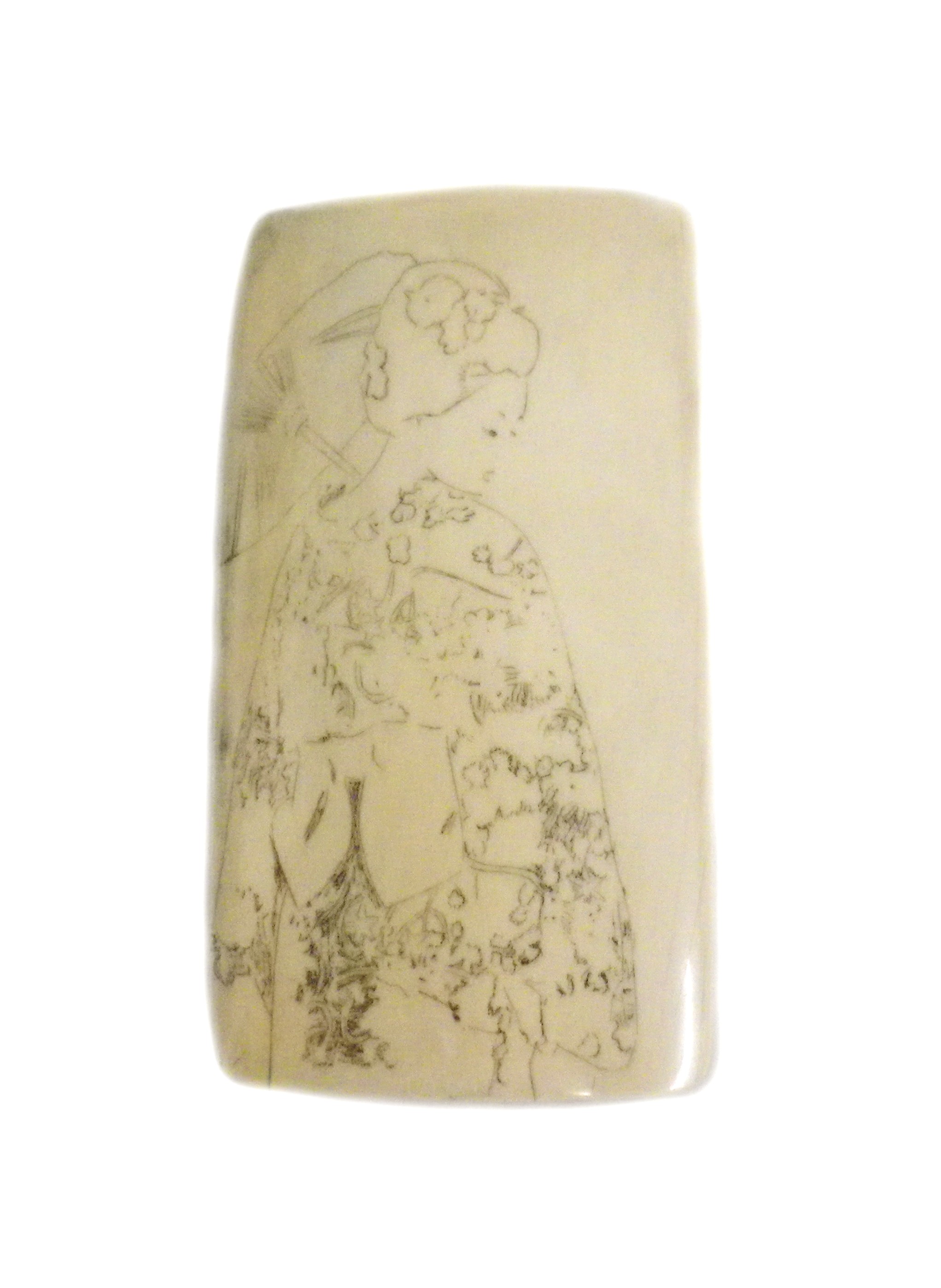 Ivory With Outline Etched