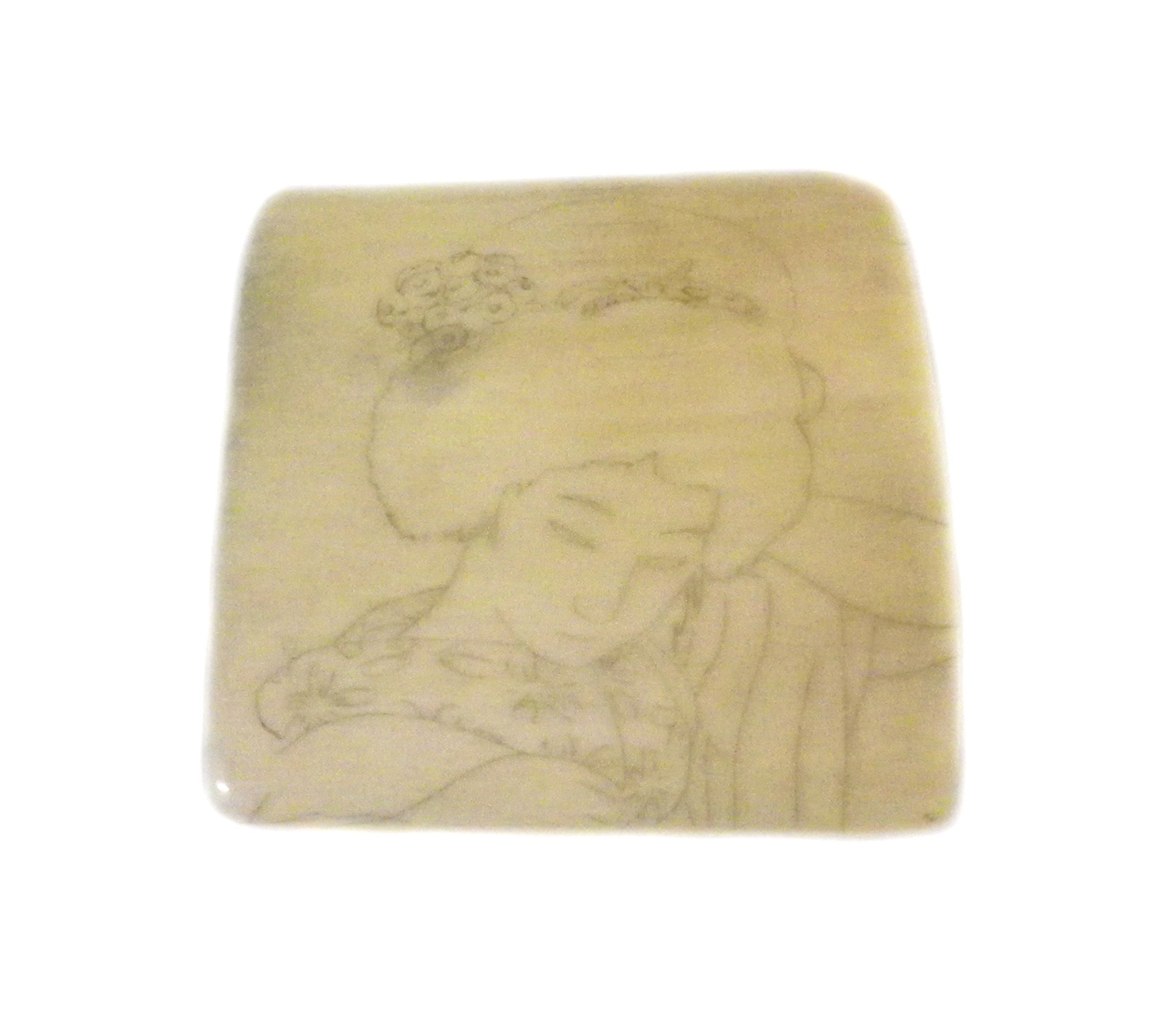 Ivory With Outline Etched