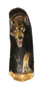 Finished Wolf Scrimshaw